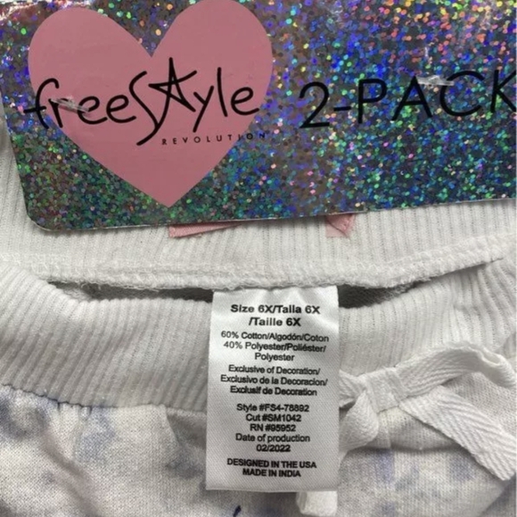 Freestyle Girl's Purple & White 2PCS Joggers  Set Size 6X NWT MSRP $30 - Picture 3 of 4